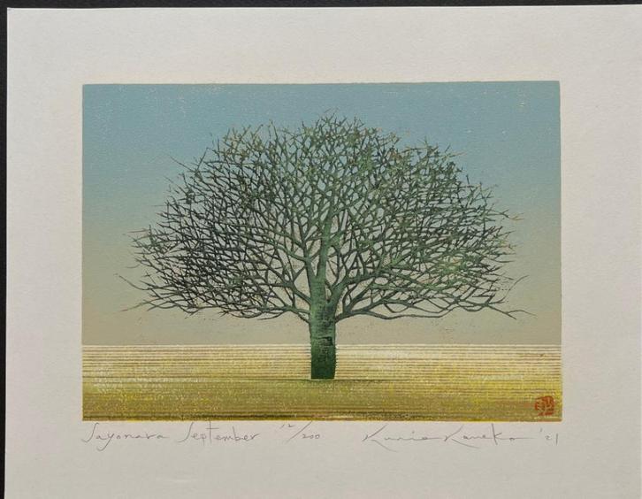 Originele houtsnede, handgesigneerd door de kunstenaar -, Antiek en Kunst, Kunst | Etsen en Gravures, Ophalen of Verzenden