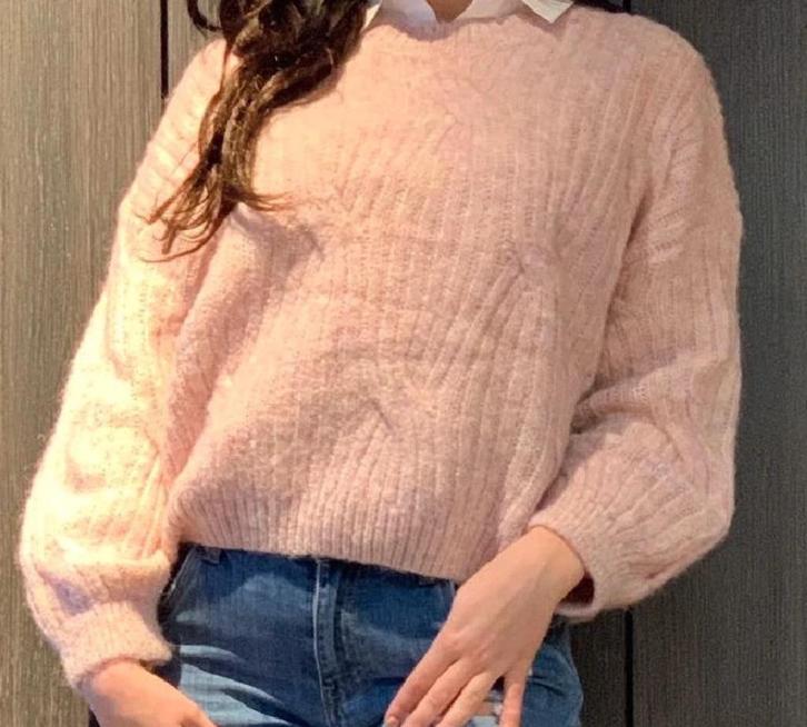 Warme roze kabel trui, Kleding | Dames, Truien en Vesten, Nieuw, Roze, Verzenden