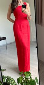 Robe de soirée longue en lin rouge profond - taille 38, Vêtements | Femmes, Taille 38/40 (M), Claudia Sträter, Rouge, Sous le genou