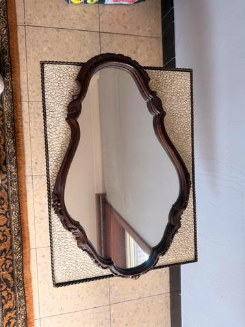 Miroir vintage en bois massif decoré beschikbaar voor biedingen
