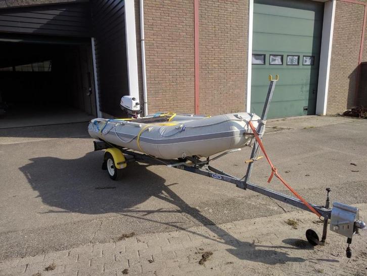 Quicksilver 340 met 6pk yamaha moter + trailer, Sports nautiques & Bateaux, Canots pneumatiques, Comme neuf, Quicksilver, Bois