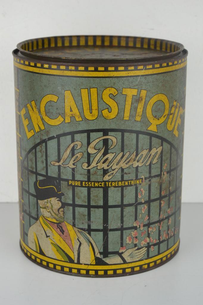 Boîte ancienne (1920/1940) Encaustique - Le Paysan, Collections, Boîte en métal, Utilisé, Autre, Autres marques, Enlèvement ou Envoi