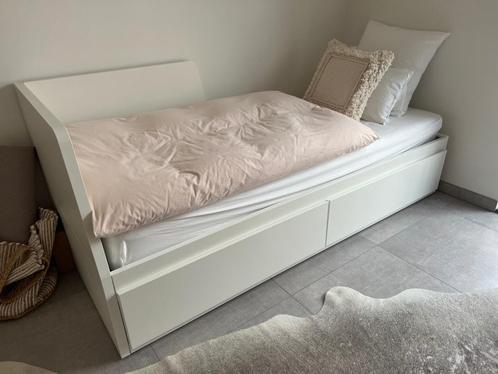 Slaapbank/slaapbank - IKEA, Huis en Inrichting, Slaapkamer | Bedden, Zo goed als nieuw, Tweepersoons, 80 cm, 200 cm, Hout, Wit