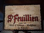 Advertentie van glanzend karton „St Feuillien”, Verzamelen, Ophalen of Verzenden, Gebruikt, Reclamebord, Plaat of Schild, Overige merken