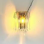 Teardrop wandlamp met 13 heldere muranoglas druppels, Ophalen of Verzenden, Gebruikt, Glas, Vintage