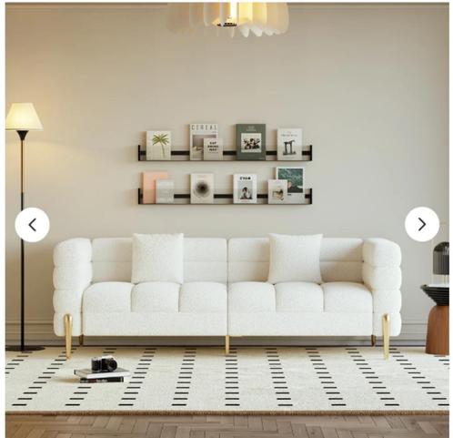 3 Zitbank Modern Wit, Huis en Inrichting, Zetels | Voetbanken en poefs, Nieuw, Ophalen
