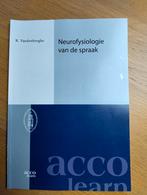 Neurofysiologie van de spraak, Ophalen of Verzenden, Zo goed als nieuw, Hoger Onderwijs, R. Vandenberghe