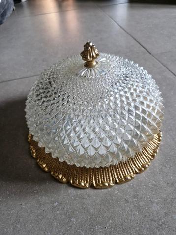 Plafonnier doré, Enlèvement, Comme neuf, Verre