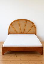Bed wood rattan vintage 160/200, Doe-het-zelf en Bouw, Dakpannen en Dakbedekking, Ophalen, Gebruikt, Hout, Overige typen