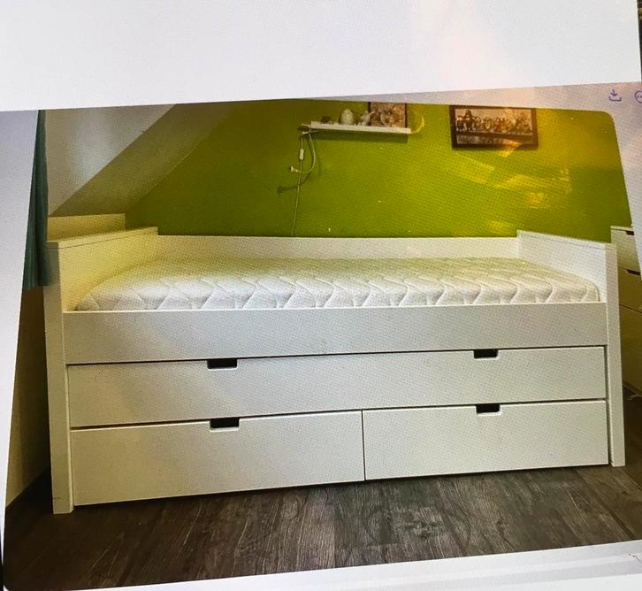 Eenpersoonsbed, Kinderen en Baby's, Kinderkamer | Stapelbedden en Hoogslapers, Zo goed als nieuw, Halfhoogslaper, Ophalen