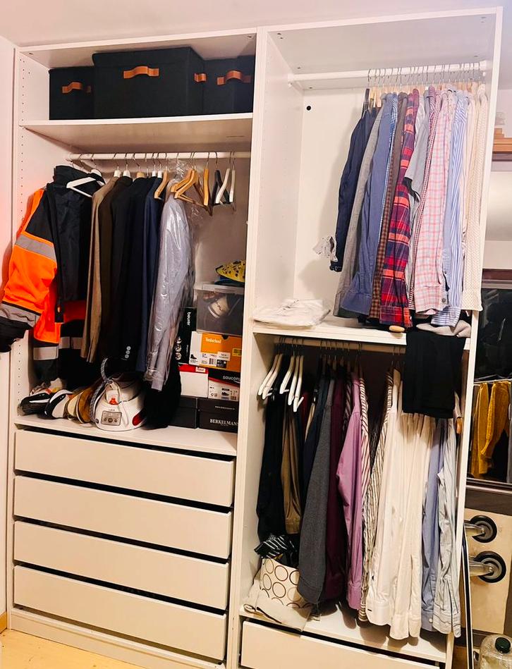 Dressing pax blanc et tiroirs 2x175cm, Huis en Inrichting, Kasten | Ladekasten, Ophalen