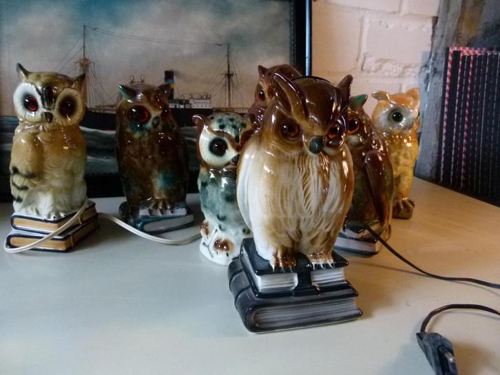 vintage uil parfumlamp 40er-60er jaren per stuk, Verzamelen, Retro, Huis en Inrichting, Ophalen