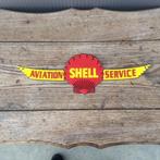 Emaille bordje SHELL aviation service, Collections, Enlèvement ou Envoi, Comme neuf, Panneau publicitaire