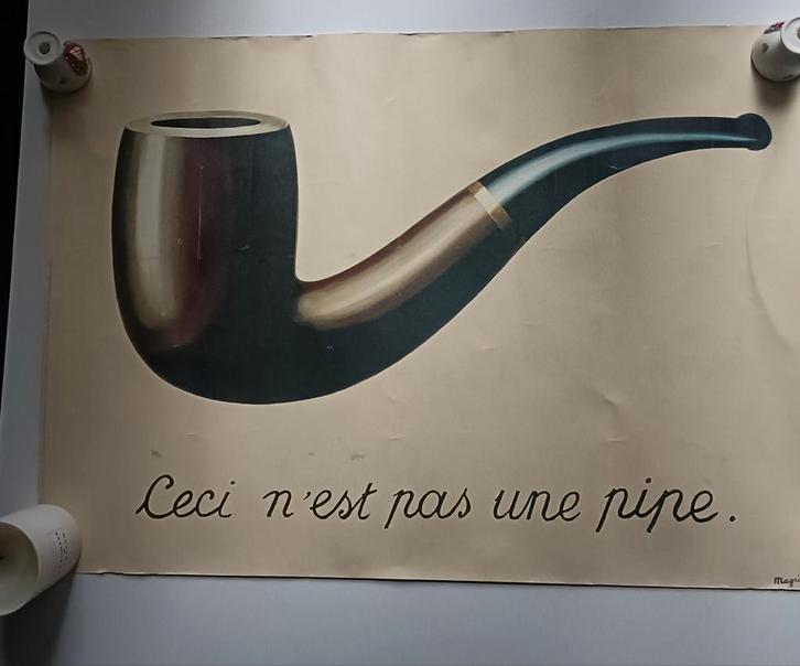 Magritte, het verraad van beelden, dit is geen pijp, Verzamelen, Posters, Gebruikt, Ophalen