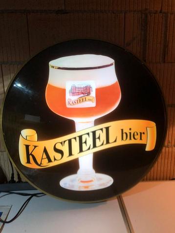 Grote café lichtreclame kasteelbier mancave collectors  beschikbaar voor biedingen