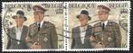 2 Postzegels België 1995 Koningsdag, Koninklijk huis, Frankeerzegel, Ophalen of Verzenden, Gestempeld