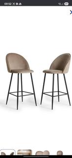 NIEUW - Barkrukken 4 st  velvet taupe, Ophalen, Nieuw