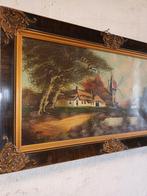 Peinture de paysage hollandaise dans un cadre magnifique. Dé, Antiquités & Art, Enlèvement