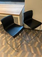 GLENN, 2 zwarte barkrukken (hoge ikea stoelen van 77 cm), Maison & Meubles, Tabourets de bar, Comme neuf, 60 à 90 cm, Enlèvement