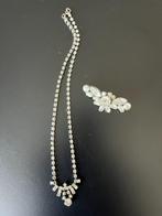 ketting en steekspeld, Ophalen, Zo goed als nieuw, Zilver, Met strass