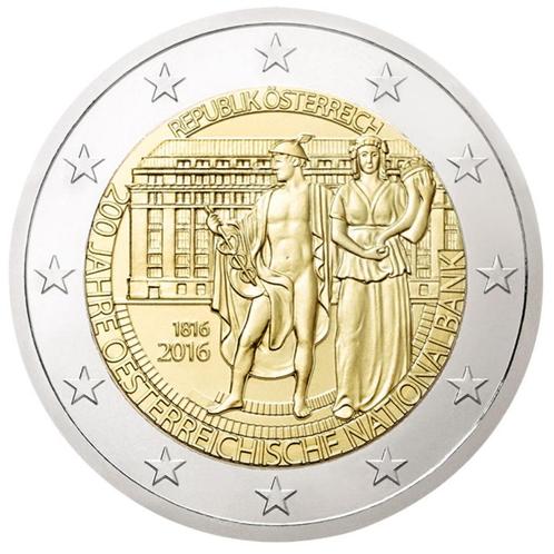 2 euros Autriche 2016 - 200 ans Banque Nationale (UNC), Timbres & Monnaies, Monnaies | Europe | Monnaies euro, Monnaie en vrac