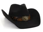 Western Cowboyhoed Suède+ Bull 'S Head Lederen Band (Nieuw), Kleding | Heren, Hoeden en Petten, Ophalen of Verzenden, Nieuw, Hoed