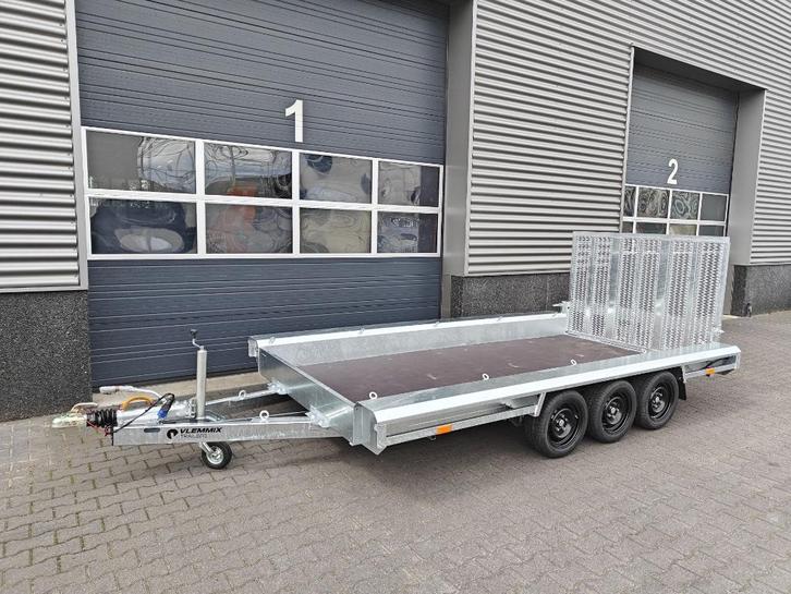 Vlemmix Machinetransporter 400x180x34 cm 3x 1350 kg VOORRAAD, Auto diversen, Aanhangers en Bagagewagens, Nieuw, Ophalen