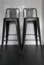 2 metalen barkrukken, Huis en Inrichting, Barkrukken, Ophalen, Zo goed als nieuw, Metaal