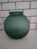 Knappe art deco vaas: in groene afwerking., Ophalen of Verzenden, Zo goed als nieuw, Groen
