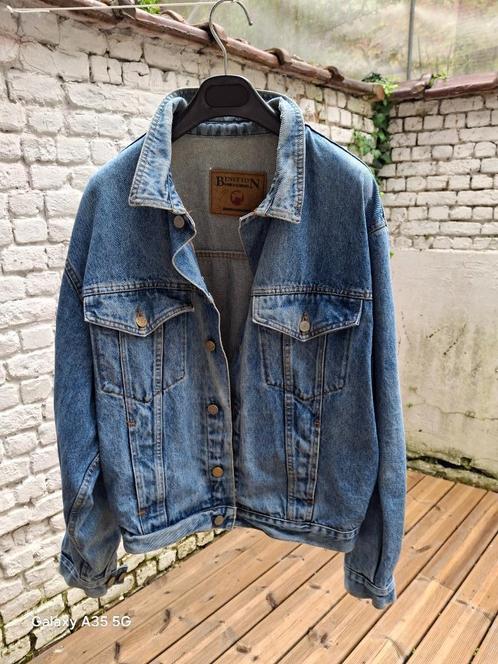 Spijkerjack van Benetton MAAT m, Kleding | Heren, Jassen | Zomer, Gedragen, Maat 48/50 (M), Blauw, Ophalen of Verzenden