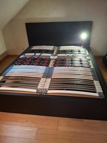 Ikea tweepersoonsbed, zwart, inclusief 2 elektrische lattenb beschikbaar voor biedingen