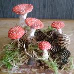 Prachtige handmade paddenstoelen decoratie in gips, Verzenden
