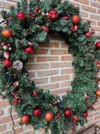 kerstkrans met versiering en verlichting 85cm doorsnede, Ophalen, Gebruikt