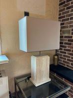 Marmeren lampen (2 stuks), Huis en Inrichting, Lampen | Lampenkappen, Ophalen, Zo goed als nieuw, Beige, Vierkant