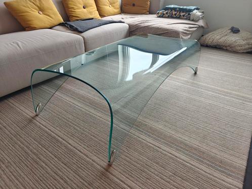 Salontafel in glas Fiam - model Genio, Huis en Inrichting, Tafels | Salontafels, Zo goed als nieuw, Minder dan 50 cm, 50 tot 100 cm