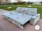 Canapé d'angle moderne en tissu gris + fonction sommeil, Quatre personnes ou plus, Comme neuf, Modern, Tissus