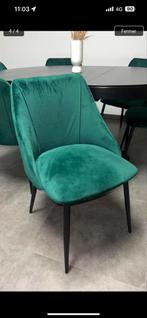 Chaise verte velours, Maison & Meubles, Chaises, Comme neuf, Cinq, Six Chaises ou plus, Autres couleurs