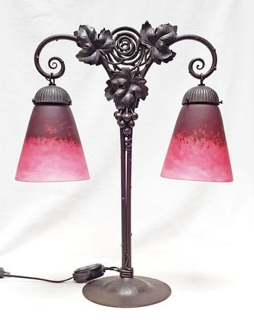 Art Deco dubbele bijzetlamp - Schneider. beschikbaar voor biedingen