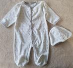 Pyjama et bonnet en velours blanc - T68 (6 mois) - NEUF, Nieuw, Jongetje of Meisje, Nacht- of Onderkleding, Ophalen