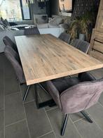 Houten eettafel + 6 stoelen., Huis en Inrichting, Tafels | Eettafels, Ophalen, Zo goed als nieuw