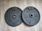 2 x 10kg Domyos halterschijven. (20kg) (Goede staat!), Sport en Fitness, Ophalen, Gebruikt, Benen, Halterschijven