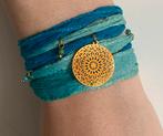 Zijden armband met turkoois gradiënt, Handtassen en Accessoires, Armbanden, Ophalen of Verzenden, Nieuw