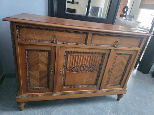 Volledige houten vintage kast met deuren en schuiven., Huis en Inrichting, Kasten | Dressoirs, Gebruikt, 100 tot 150 cm, 25 tot 50 cm