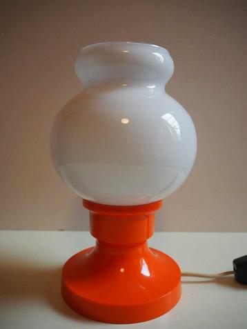 Oranje Space Age tafel lampje, 1970s beschikbaar voor biedingen