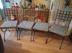 4 smeedijzeren stoelen en 4 kussens, Ophalen