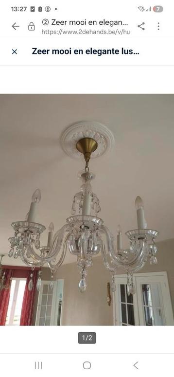 Hang luster plafondlamp, Enlèvement, Utilisé, Verre