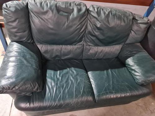 sofa zetel, Maison & Meubles, Canapés | Salons, Utilisé, Banc droit, Deux personnes, 150 à 200 cm, 75 à 100 cm, Bois, Cuir, Enlèvement ou Envoi