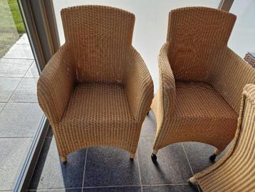 4x Rotan stoelen, Huis en Inrichting, Stoelen, Ophalen, Gebruikt, Overige kleuren, Riet of Rotan