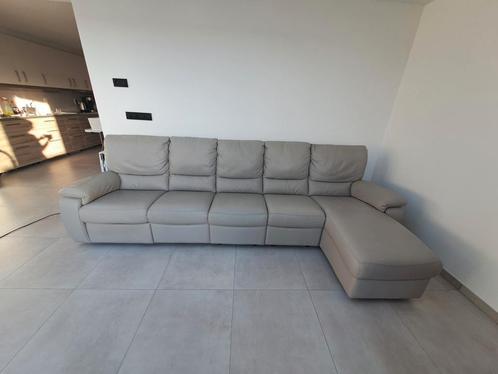 T&T design lederen 5zit met longchair en relax., Huis en Inrichting, Zetels | Complete zithoeken, Zo goed als nieuw, Ophalen