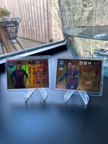 2 stuks Panini 2017 Messi Fifa 365 gold Limited edition beschikbaar voor biedingen